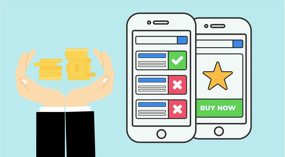 Illustration de l'argent que peut rapporter une application mobile par de la publicité