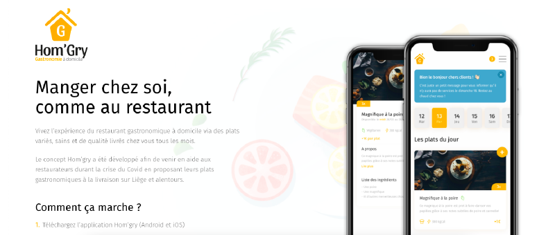 Page d'accueil de la plateforme web Hom'Gry