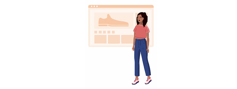 Illustration d'un e-commerce de chaussures
