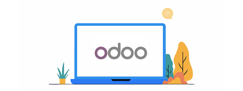 illustration d'un écran avec le logo Odoo