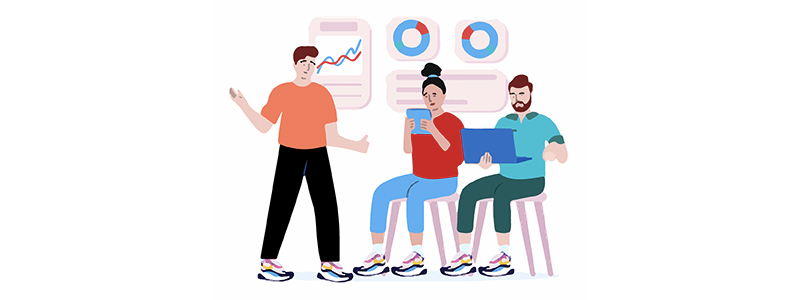 Illustration de plusieurs qui travaillent ensemble