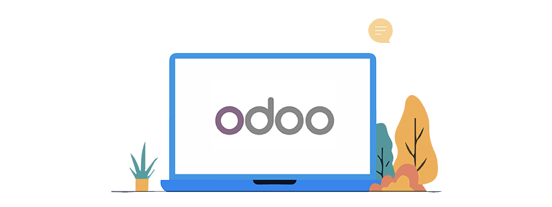 Illustration d'un écran avec le logo Odoo