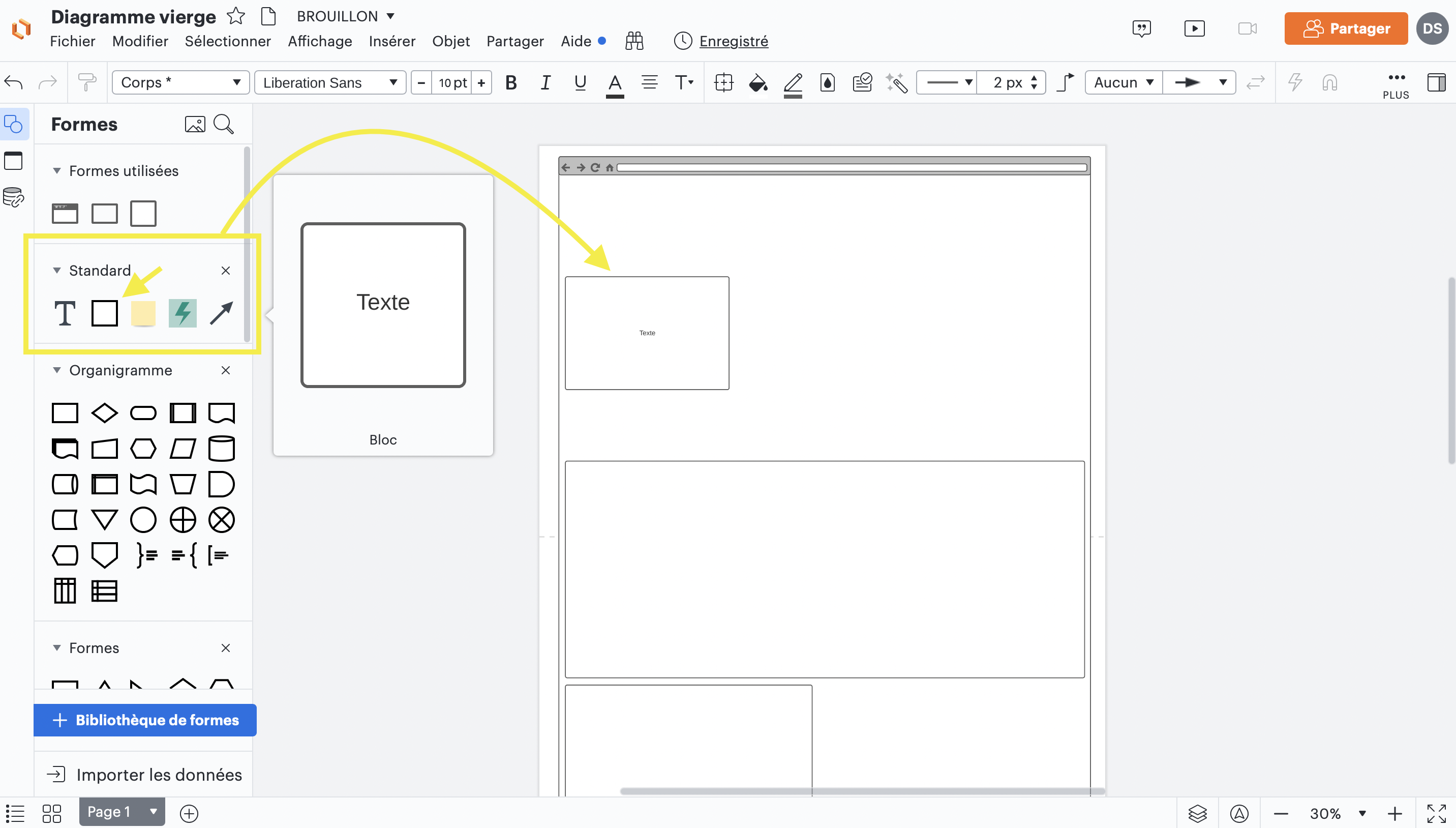 suite de la 4ème pour créer un wireframe pour un site web