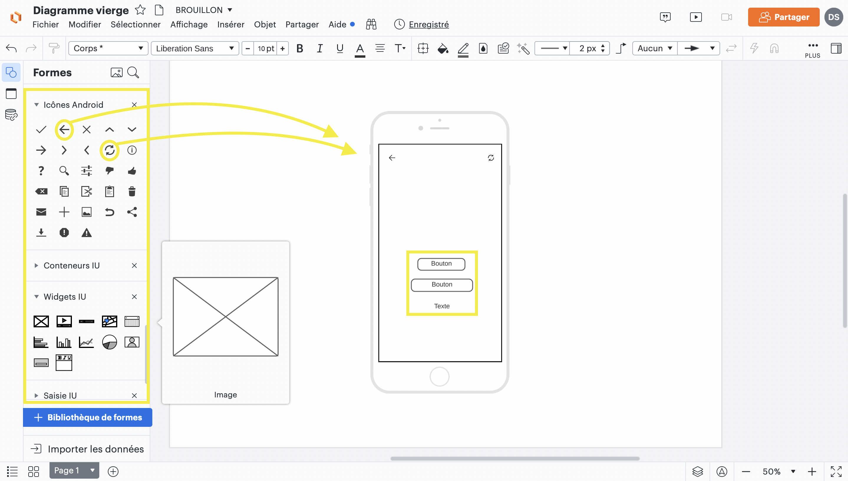 4ème étape pour créer un wireframe pour une application mobile