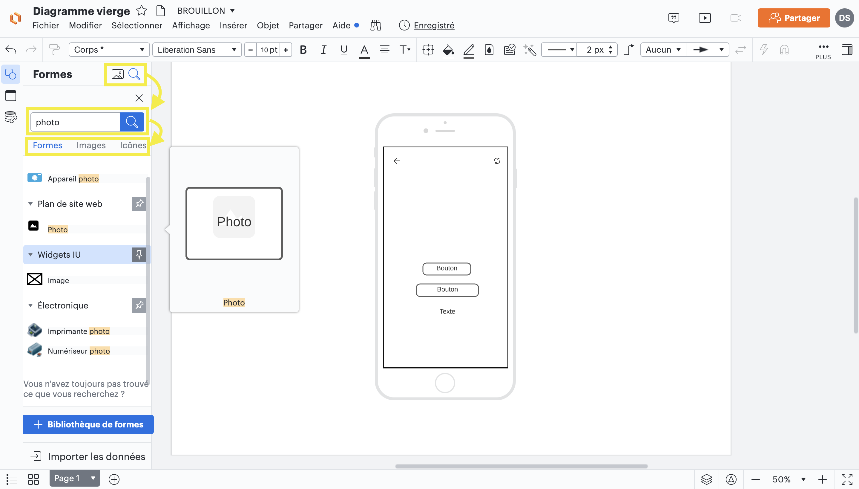 5ème étape pour créer un wireframe pour une application mobile