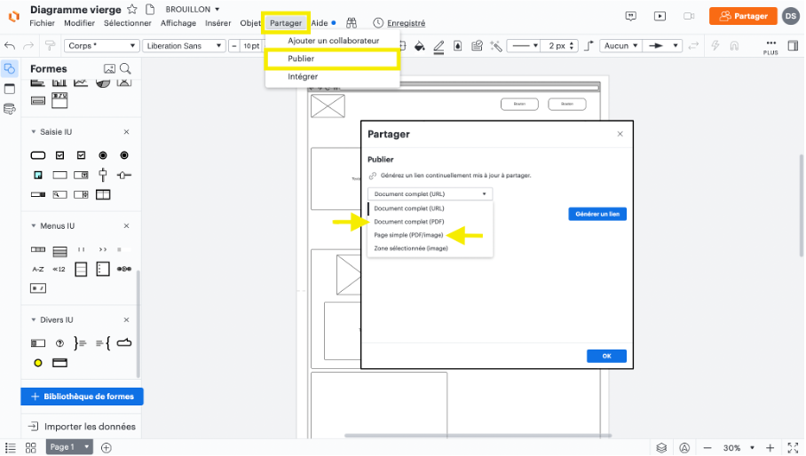 étape 7 dans la réalisation d'un wireframe pour une application web
