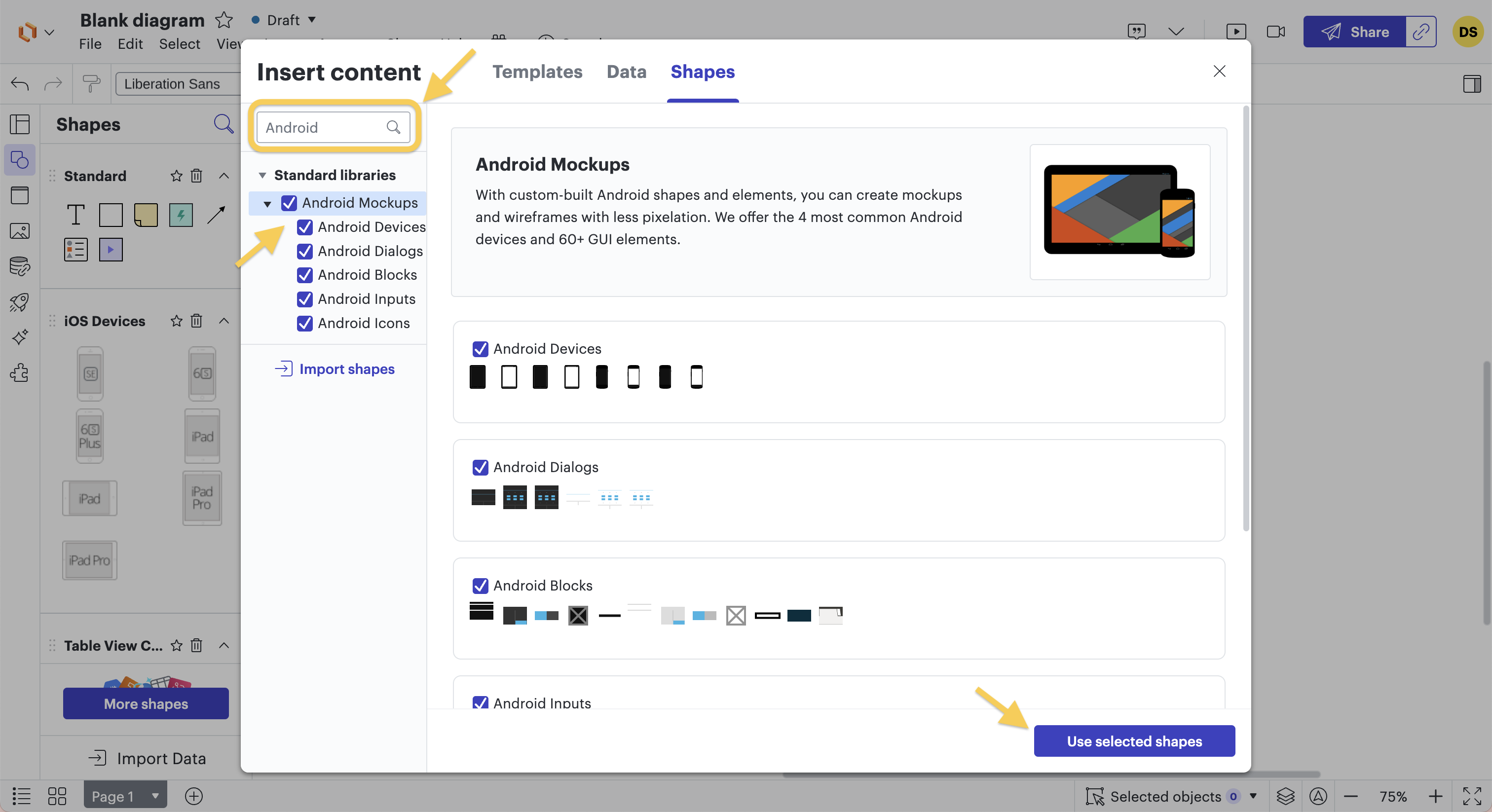 2nd step to create a wireframe for a mobile application