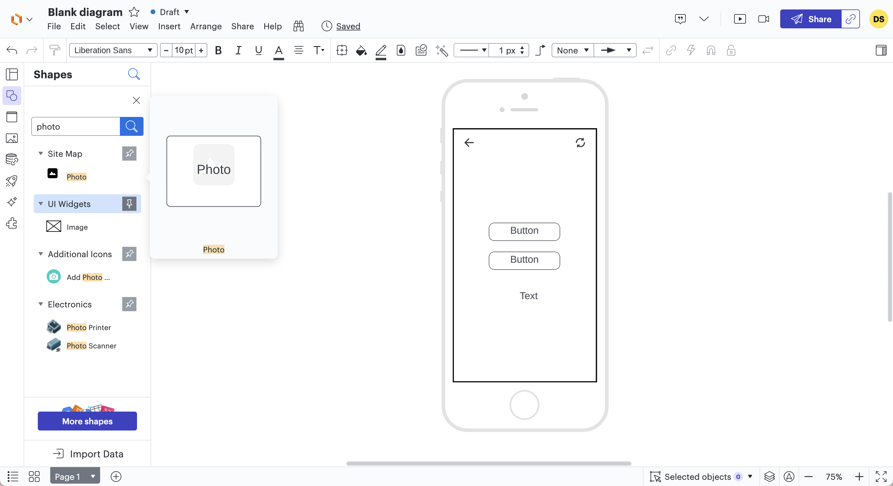 Step 5: Create a wireframe for a mobile application