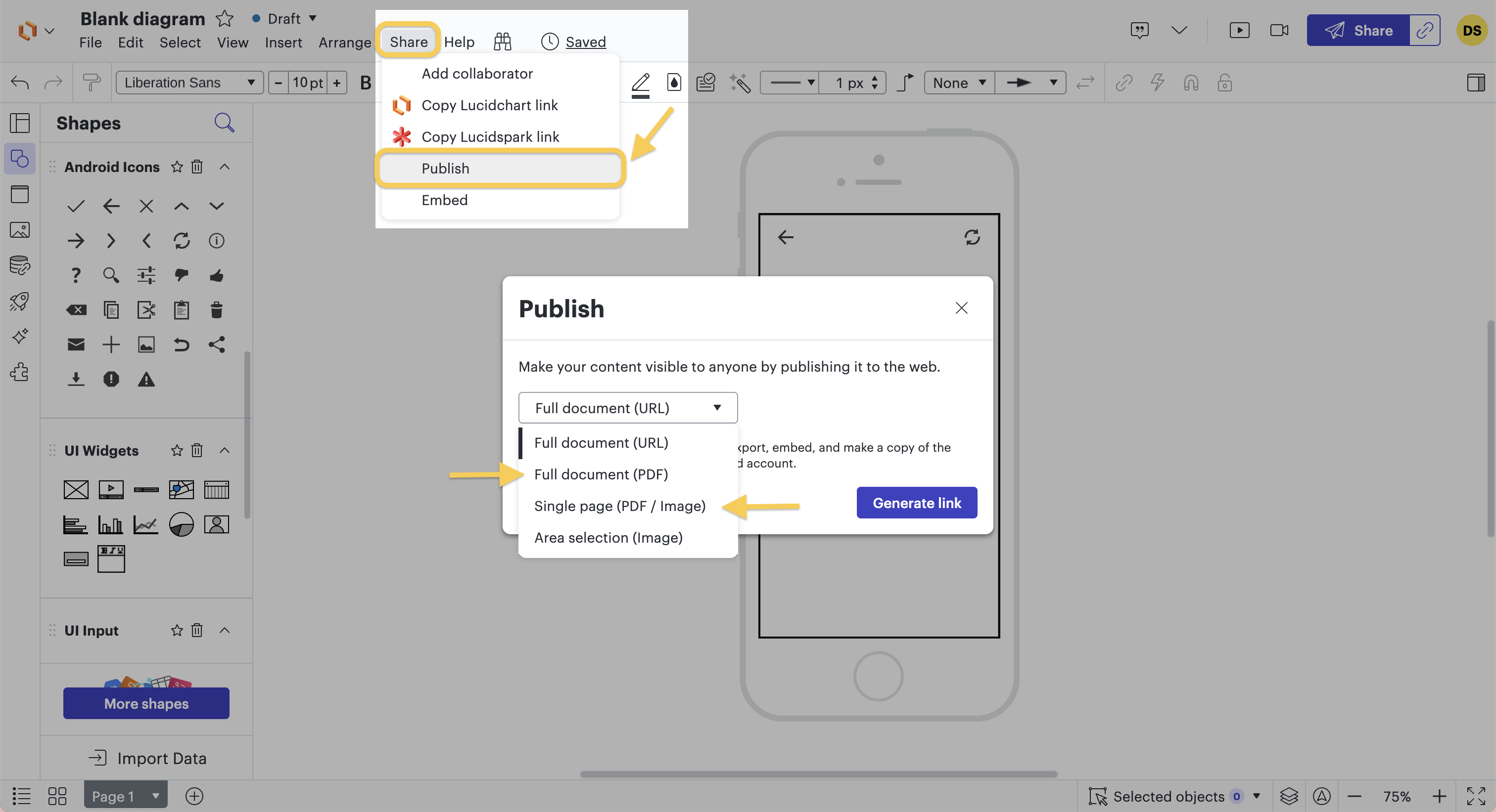 Stap 6 voor het maken van een wireframe voor een mobiele applicatie