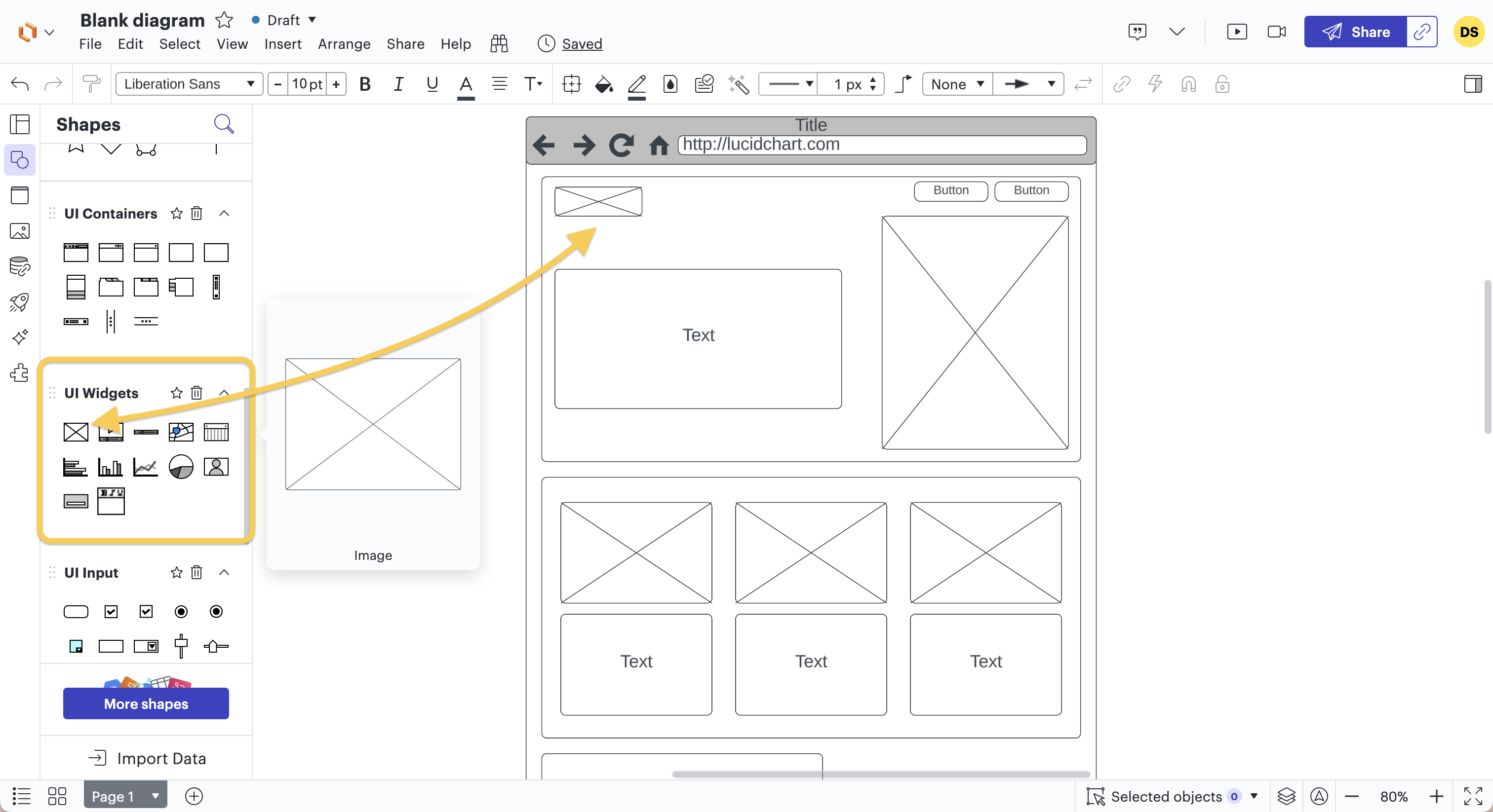 5th step to create a wireframe for a website