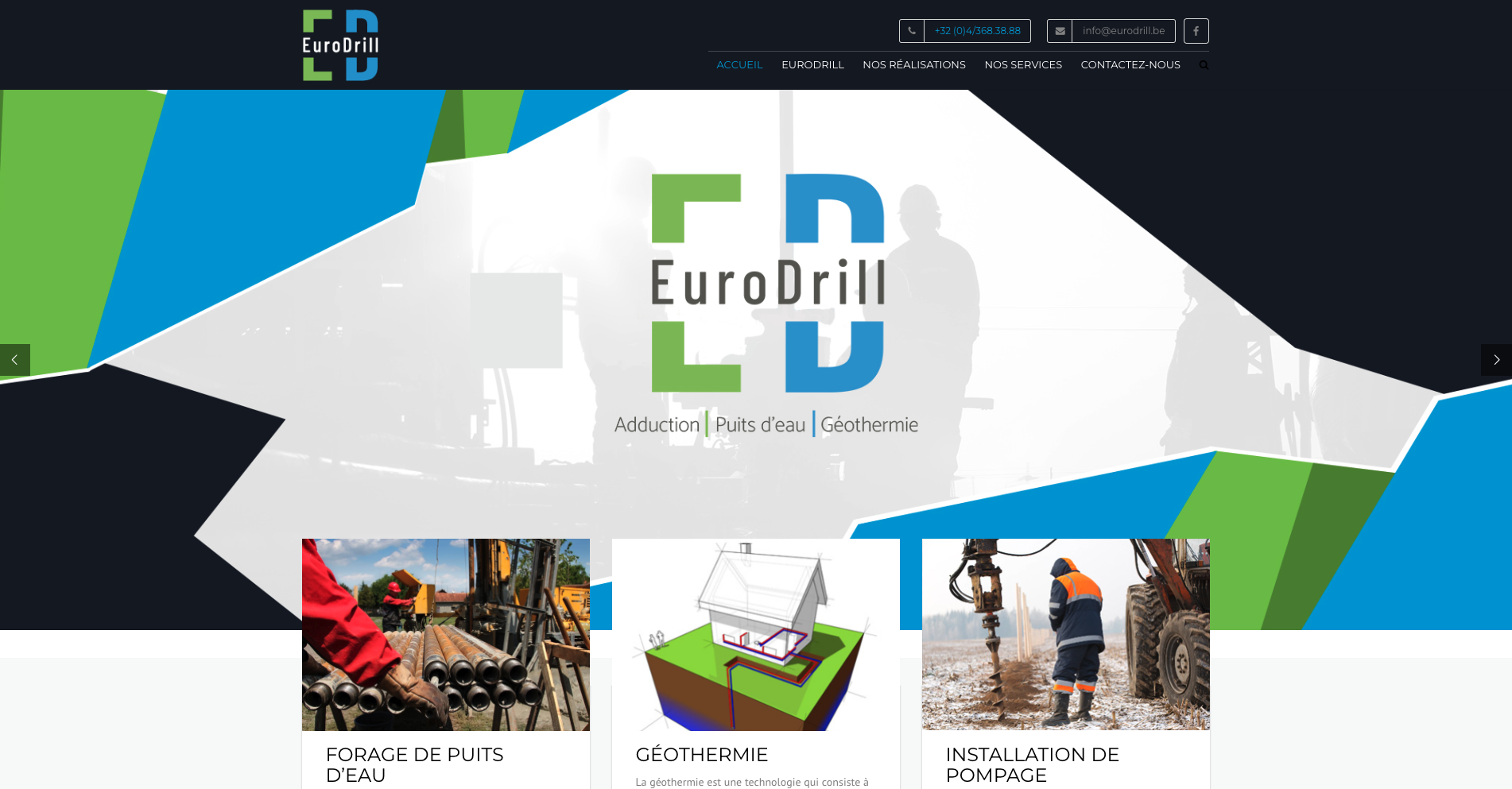 Capture d'écran du site d'Eurodrill