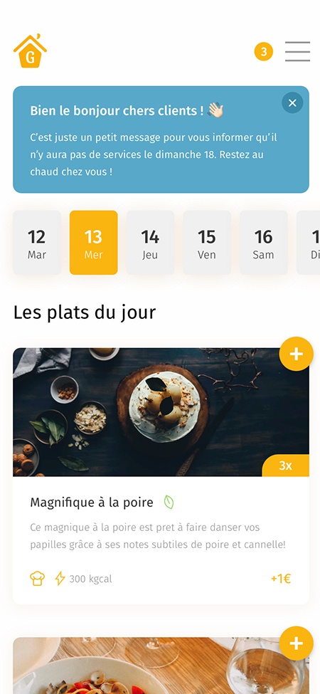 Un écran design de l’application Hom’Gry